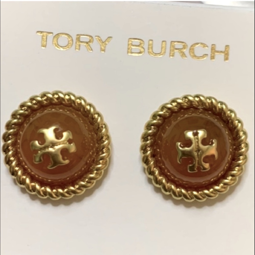 Tory Burch pearl logo stud earrings